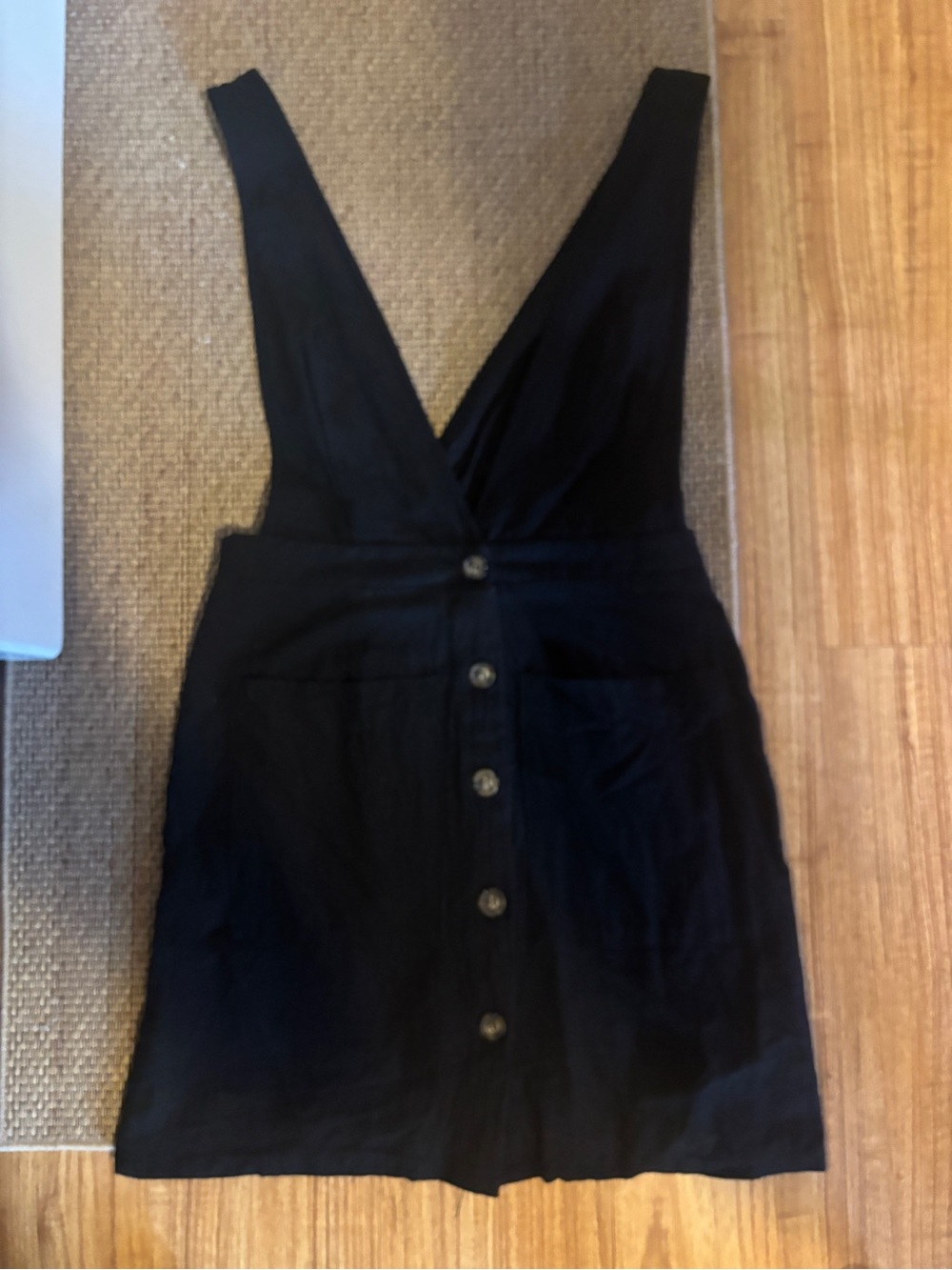 Sienna Sky Black Button-Front Pinafore Dress